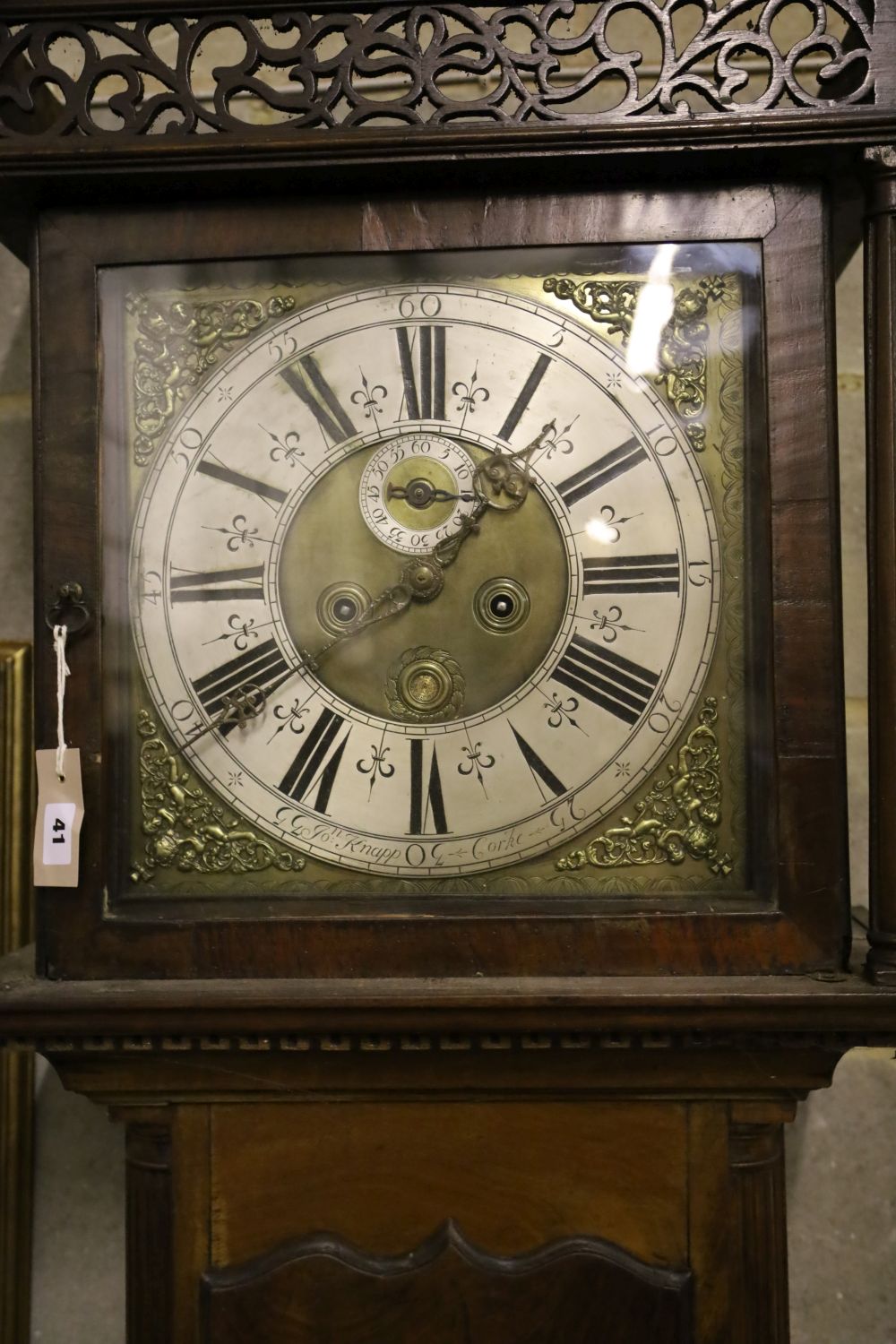 An early 19th century Irish mahogany eight day longcase clock marked Knapp Corke, height 236cm